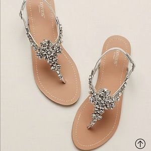 Jeweled t-strap sandals